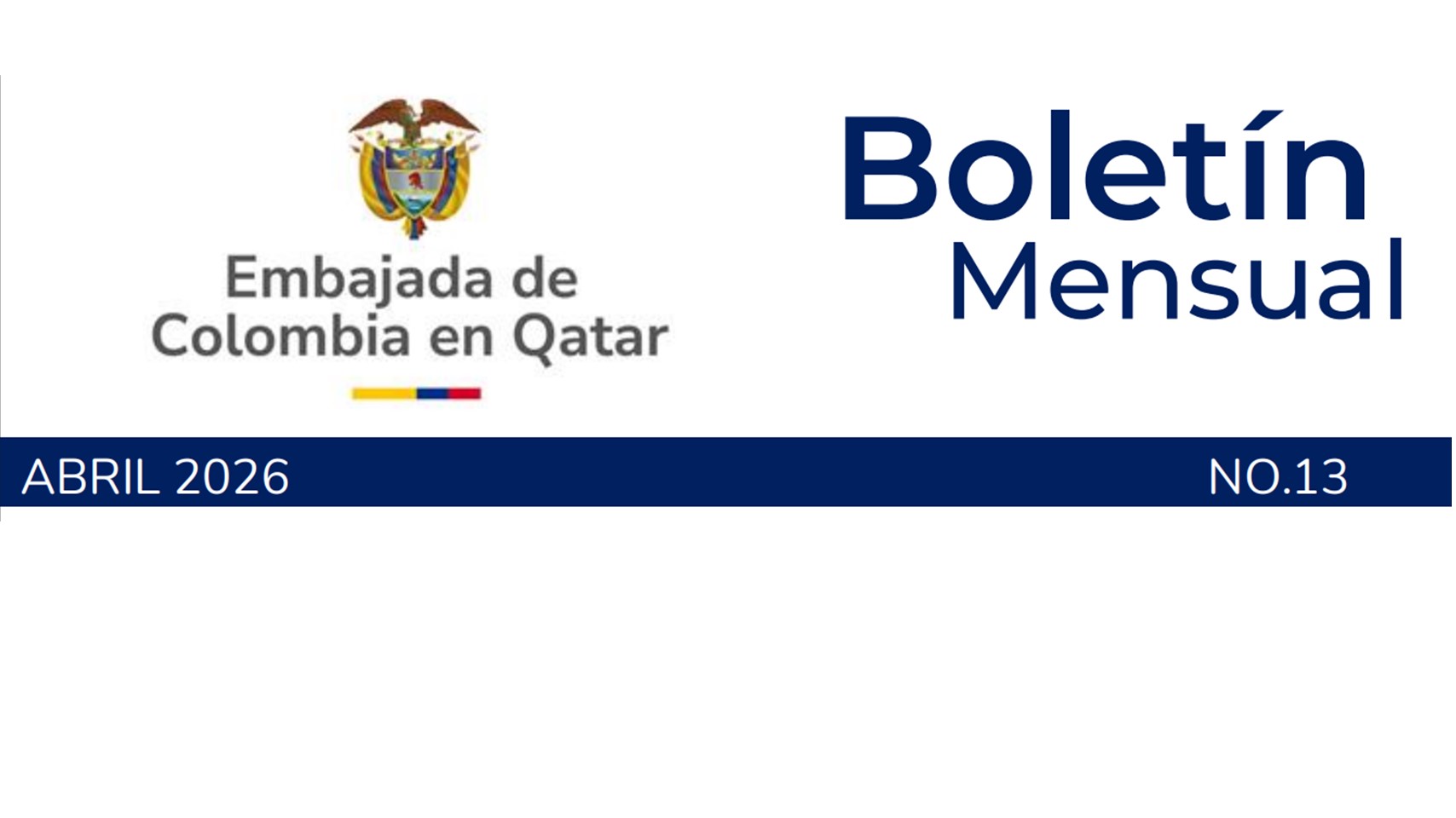 Embajada de Colombia en Qatar publica su boletín de abril de 2026